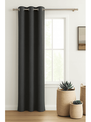 Cortina Blackout Lino 140x220cm Gris Oscuro