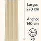 Cortina Blackout Tela Tipo Lino Gruesa 140x225 – Pack  2 Paños Taupe - Miniatura 3