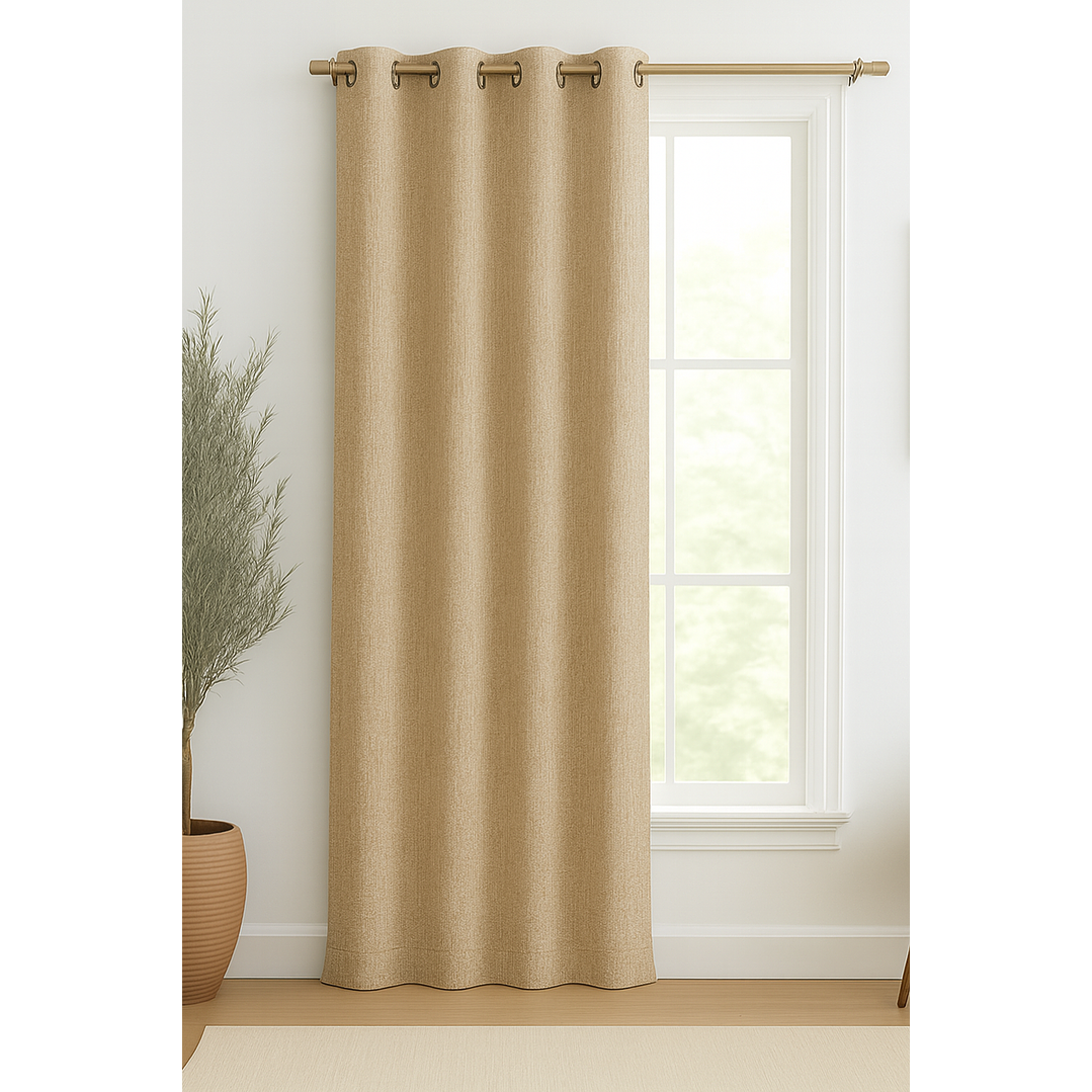 Cortina Blackout Tela Tipo Lino Gruesa 140x225 – 1 Paño Taupe 1