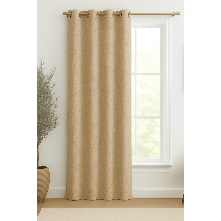Cortina Blackout Tela Tipo Lino Gruesa 140x225 – 1 Paño Taupe 1