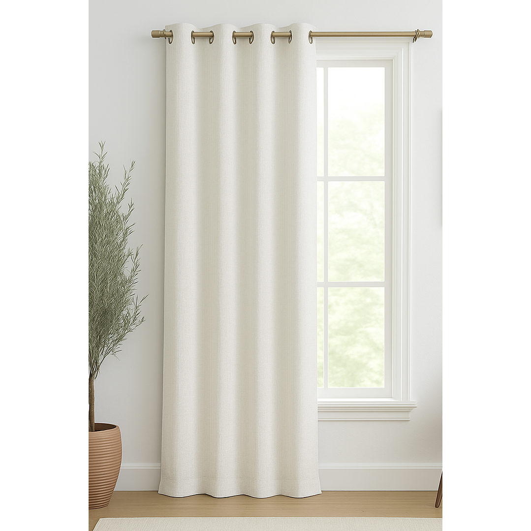 Cortina Blackout Tela Tipo Lino Gruesa 140x225 – 1 Paño Blanco 1
