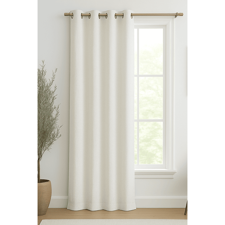 Cortina Blackout Tela Tipo Lino Gruesa 140x225 – 1 Paño Blanco 1