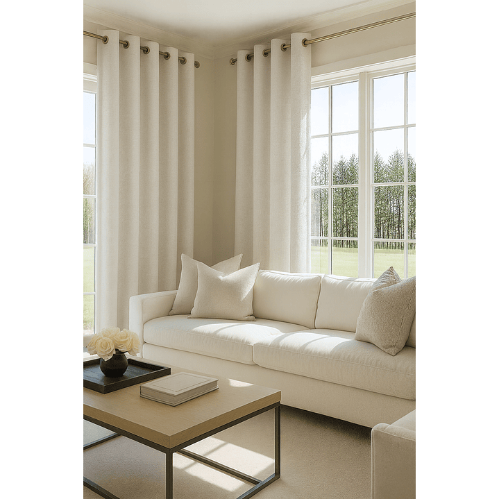 Cortina Blackout Tela Tipo Lino Gruesa 140x225 – 1 Paño Blanco 5