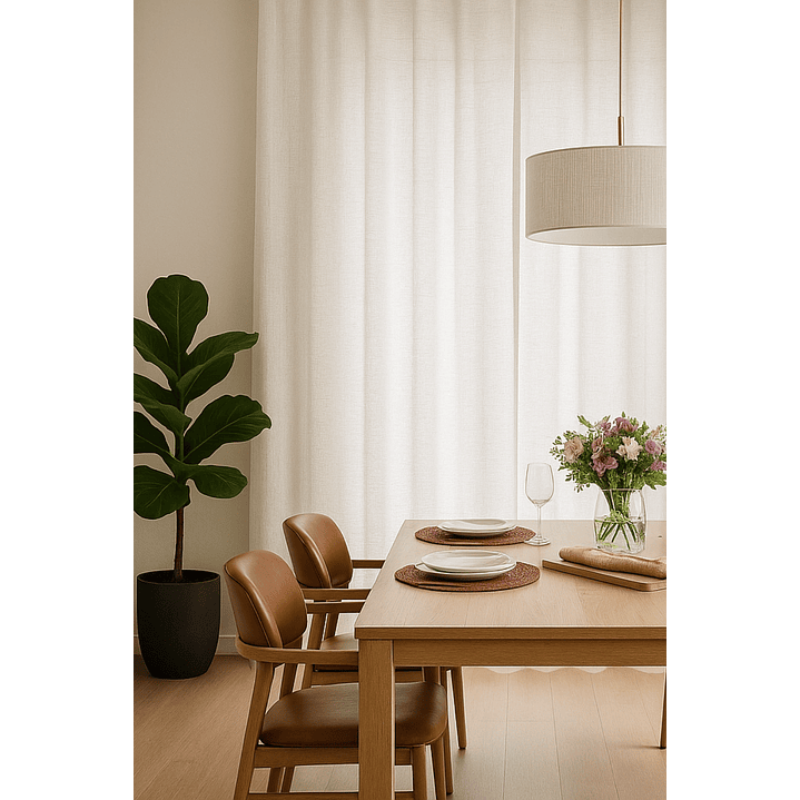 Cortina Blackout Tela Tipo Lino Gruesa 140x225 – 1 Paño Blanco 6