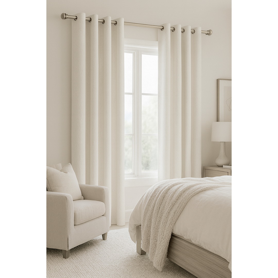 Cortina Blackout Tela Tipo Lino Gruesa 140x225 – 1 Paño Blanco 7