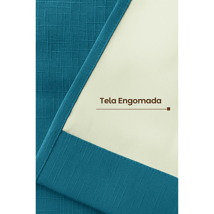 Cortina Blackout Tela Tipo Lino Gruesa 140x225 – Pack  2 Paños Turquesa 4