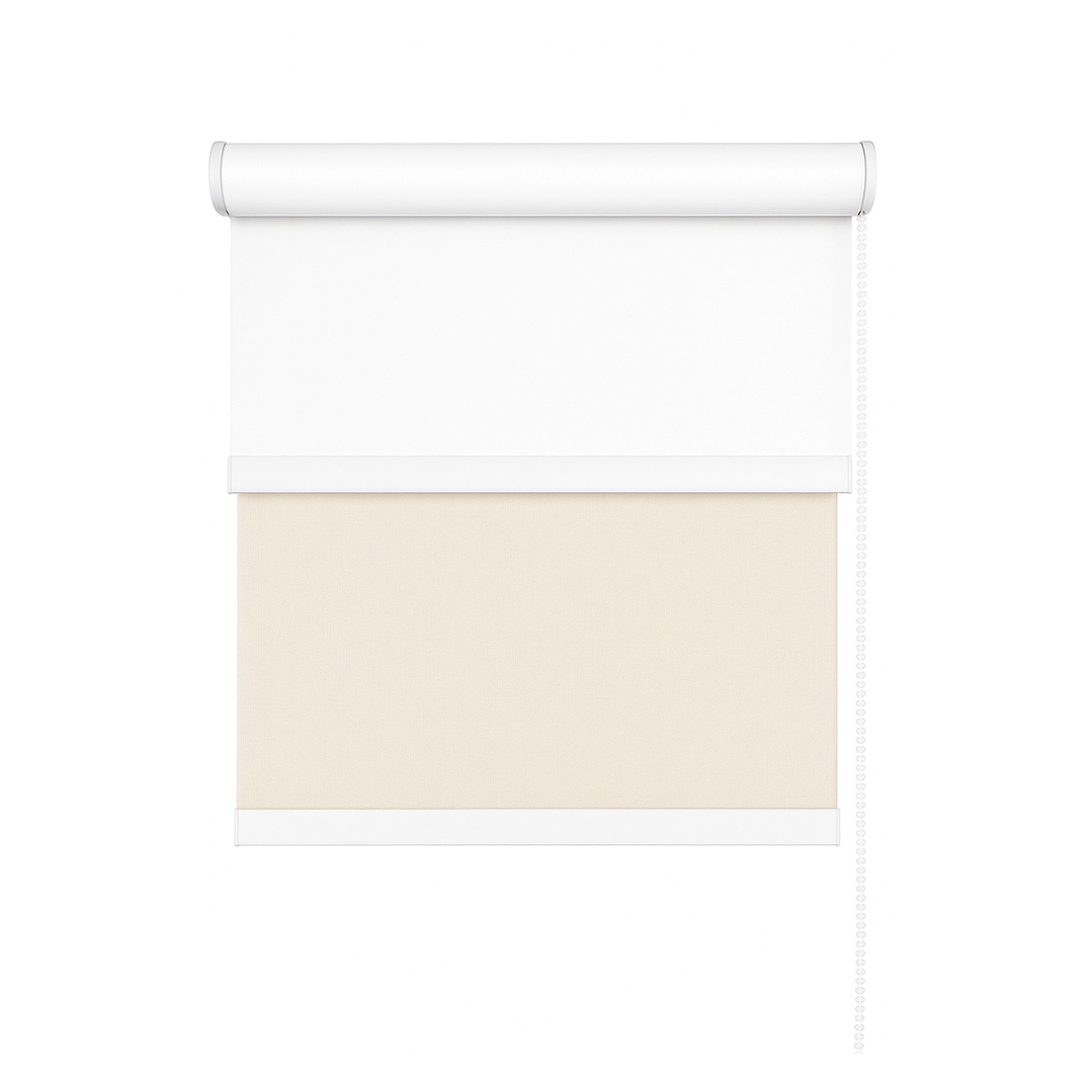 Cortina Roller Doble Blackout / Sunscreen Color Crudo 12