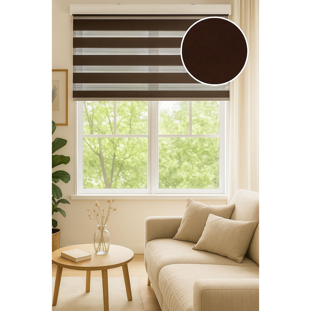 Cortina Roller Duo Zebra Color Cafe 2