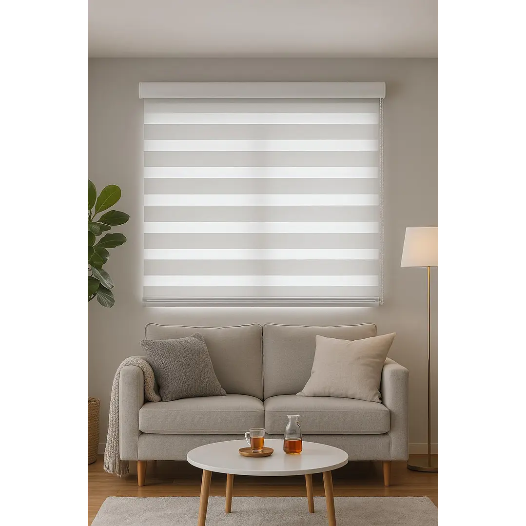 Cortina Roller Duo Blackout Color Perla 3