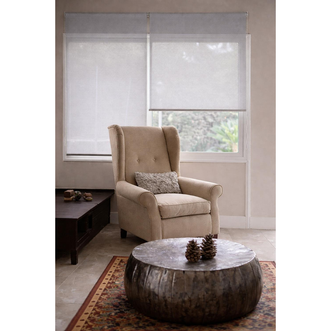 Cortina Roller Sunscreen 5% Filtro Solar Color Gris 15