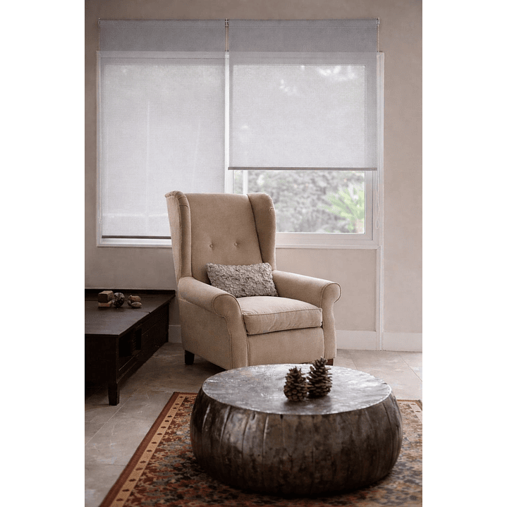 Cortina Roller Sunscreen 5% Filtro Solar Color Gris 15