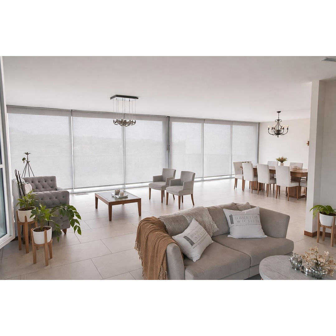 Cortina Roller Sunscreen 5% Filtro Solar Color Gris 12