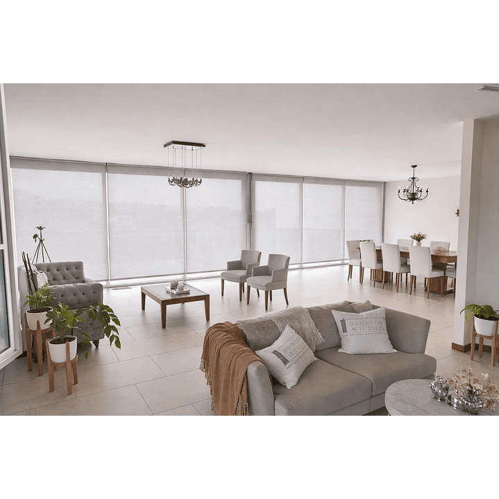 Cortina Roller Sunscreen 5% Filtro Solar Color Gris 12