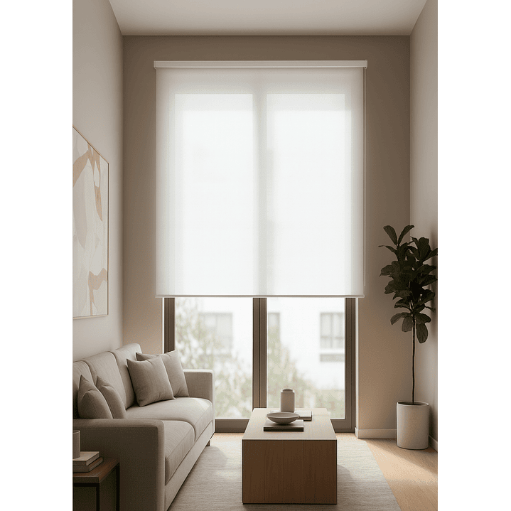 Cortina Roller Sunscreen 5% Filtro Solar Color Blanco 9