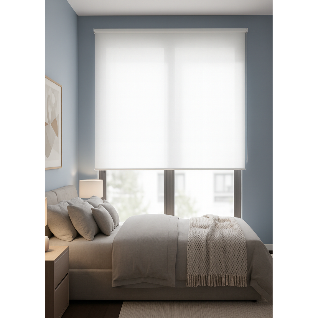 Cortina Roller Sunscreen 5% Filtro Solar Color Blanco 10