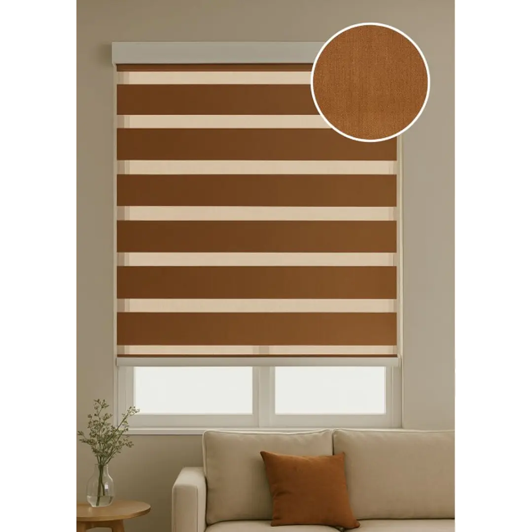 Cortina Roller Duo Zebra Color Madera 1