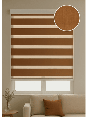 Cortina Roller Duo Zebra Color Madera