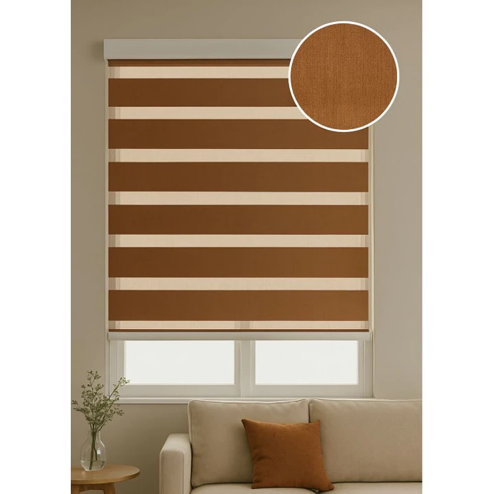 Cortina Roller Duo Zebra Color Madera 1