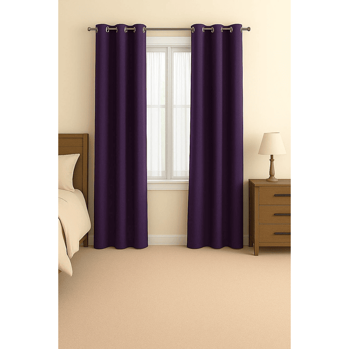 Cortina Tradicional 100% Blackout Morado 2
