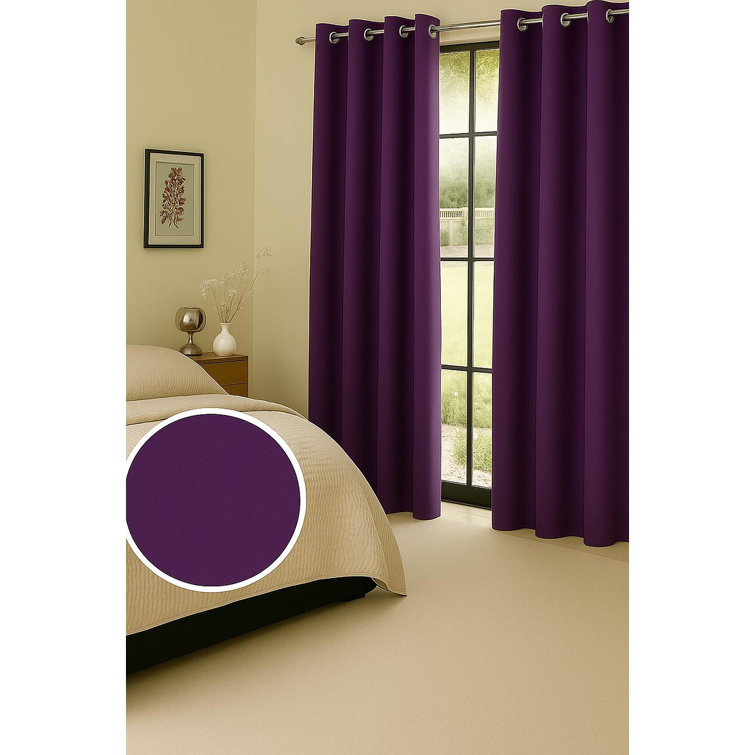 Cortina Tradicional 100% Blackout Morado 4