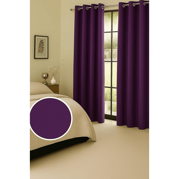 Cortina Tradicional 100% Blackout Morado 4