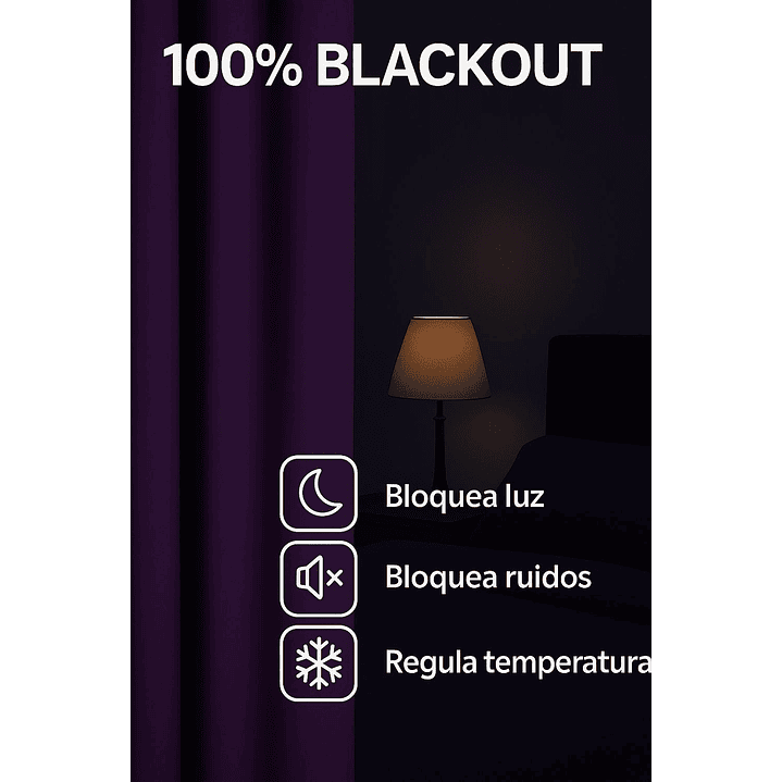 Cortina Tradicional 100% Blackout Morado 6