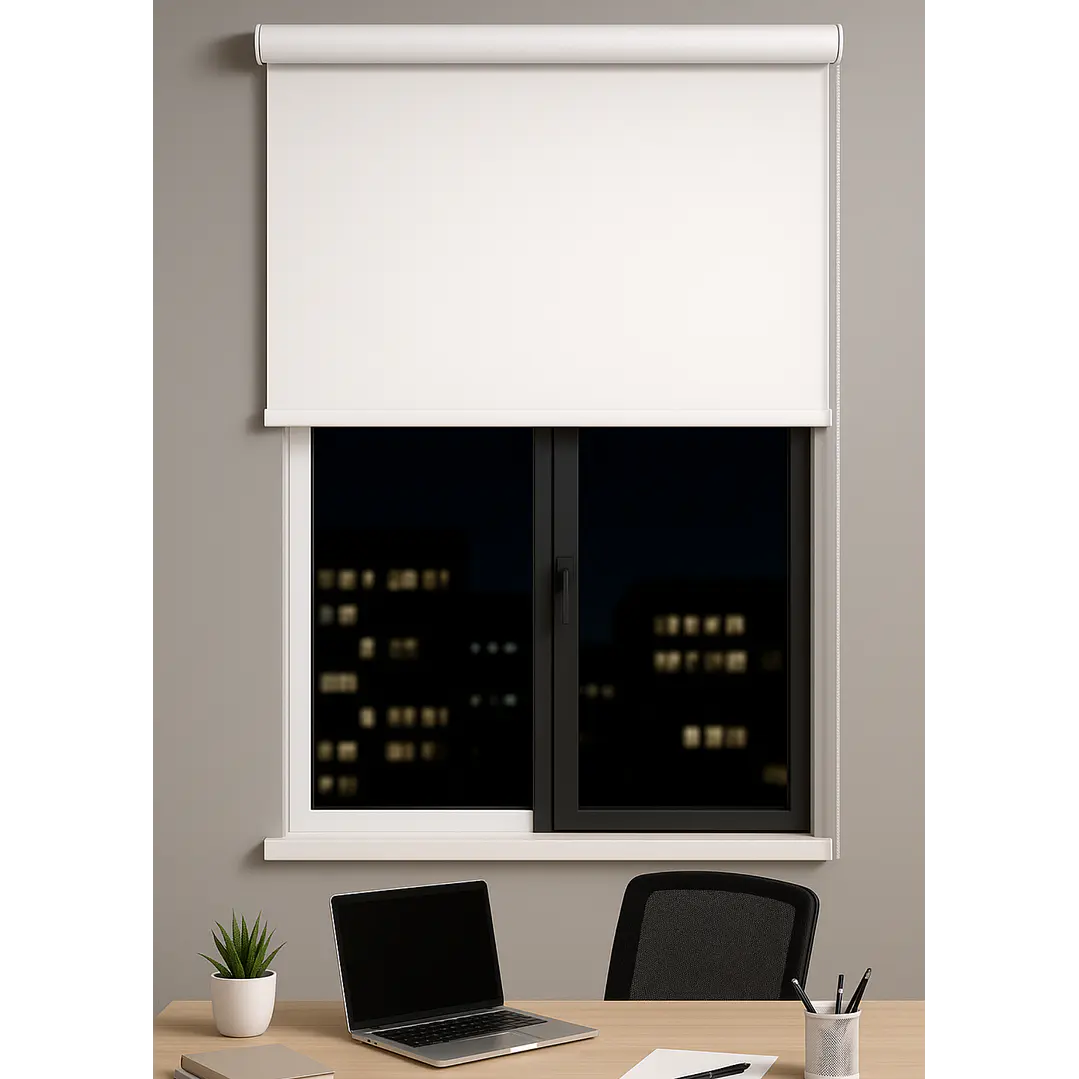 Cortina Roller Blackout Color Blanco 1