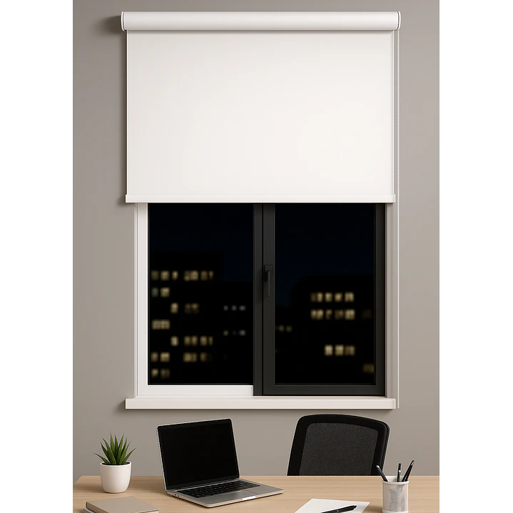 Cortina Roller Blackout Color Blanco 1