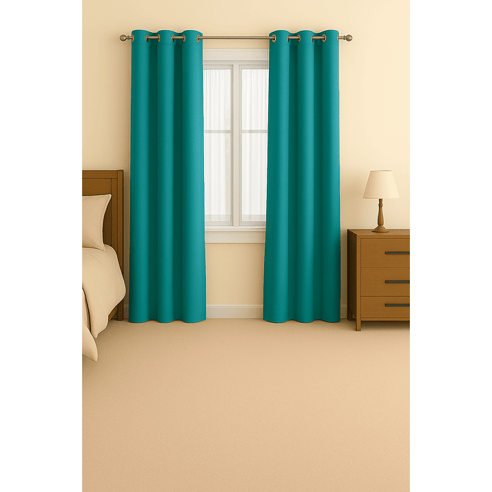 Cortina Tradicional 100% Blackout Turquesa 2