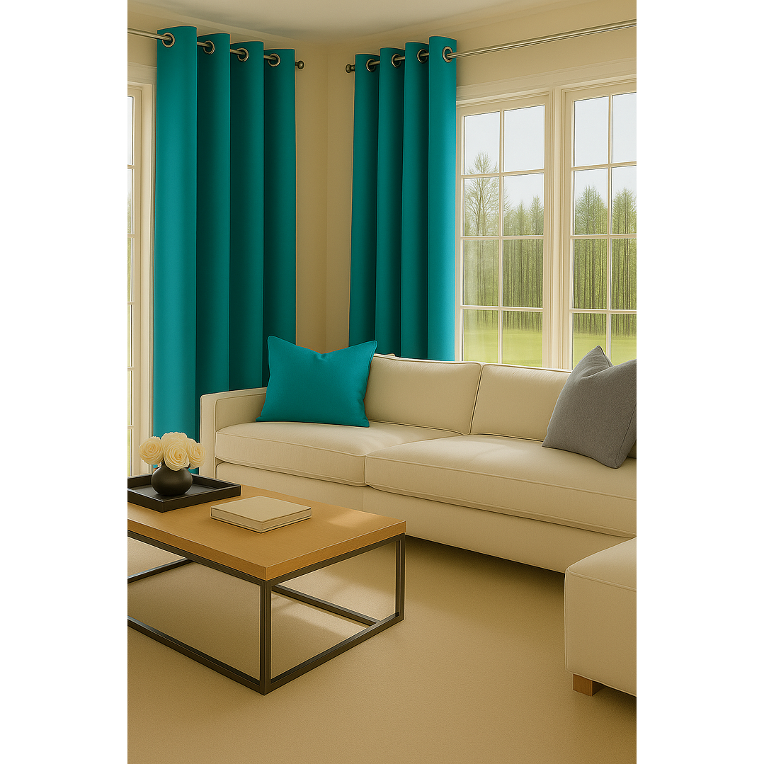 Cortina Tradicional 100% Blackout Turquesa 3