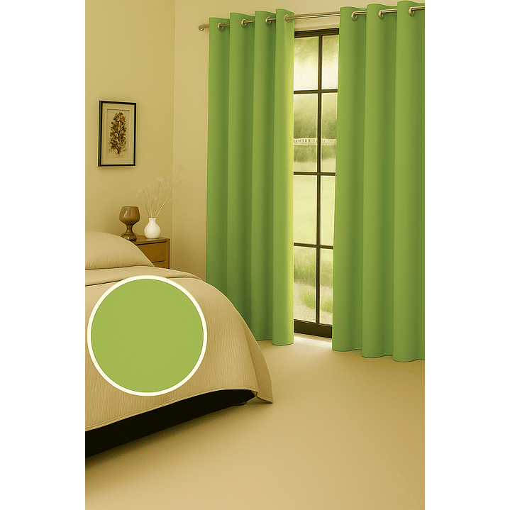 Cortina Tradicional 100% Blackout Verde 3