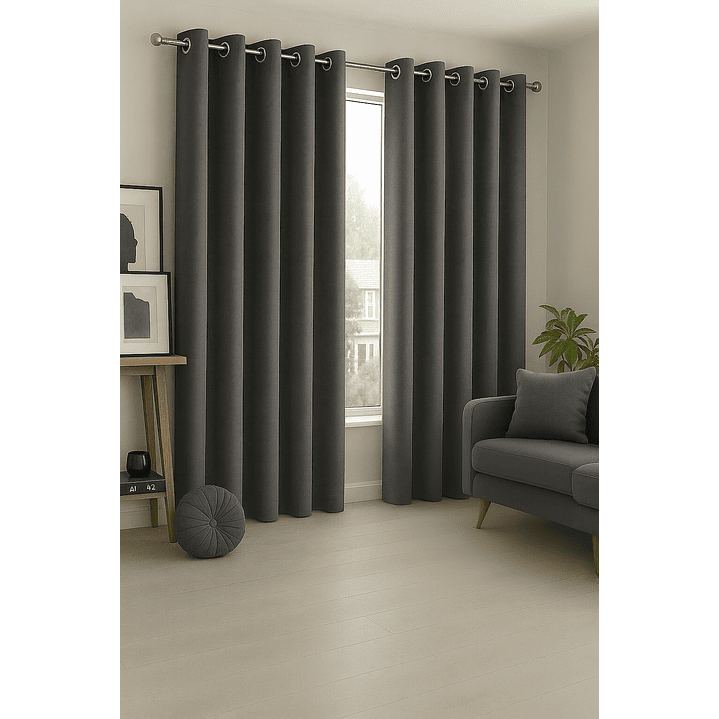 Cortina Tradicional 100% Blackout Gris 5