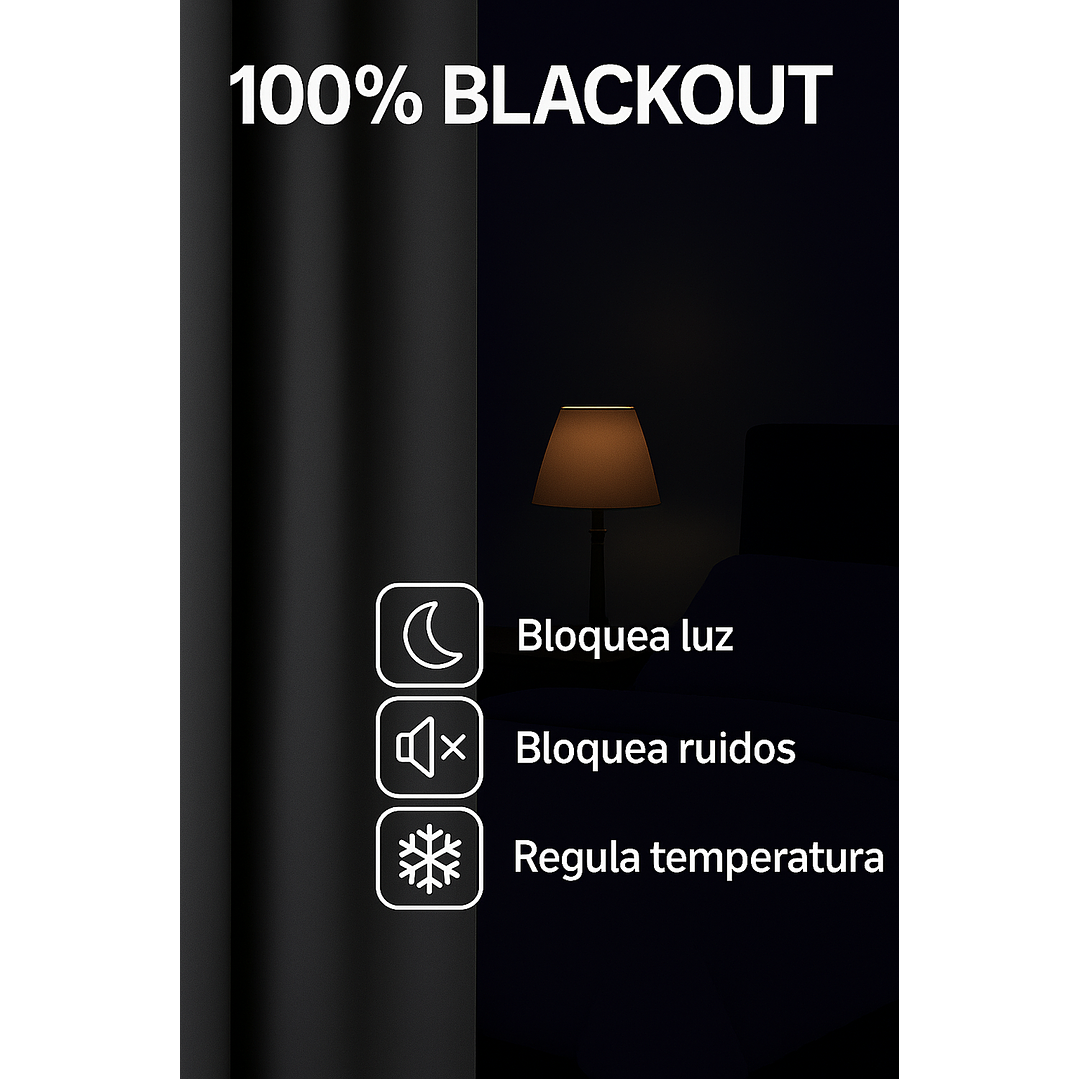 Cortina Tradicional 100% Blackout Gris 6