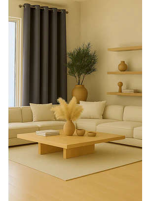 Cortina de Tela Delgada 100% Blackout Gris