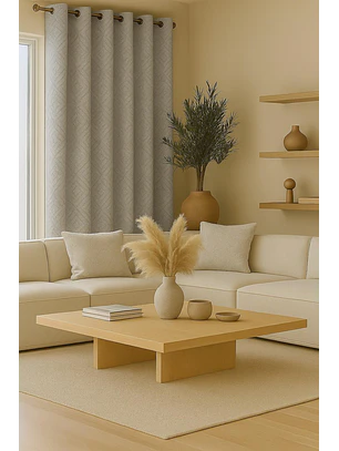 Cortina Blackout Tela Diseño 135x225 – 1 Paño Geometrica Blanco