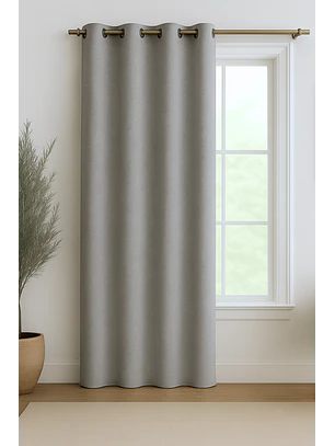 Cortina Blackout Tela Tipo Lino Gruesa 140x225 – 1 Paño Gris Claro
