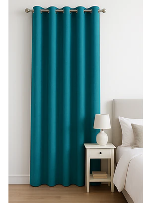 Cortina Blackout Tela Tipo Lino Gruesa 140x225 – 1 Paño Turquesa