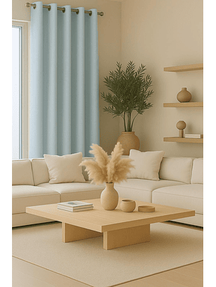 Cortina Blackout Tela Delgada 140x225 – 1 paño Azul Claro