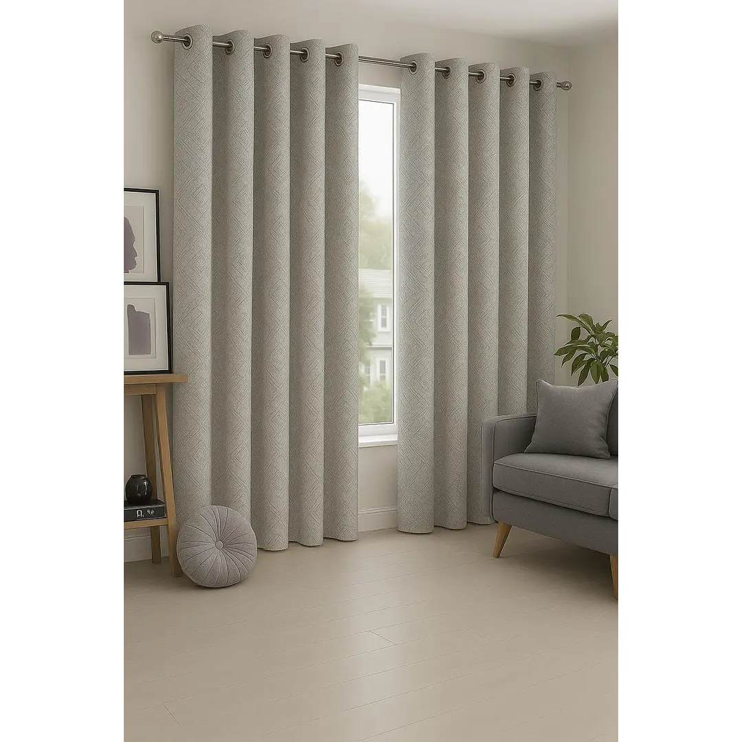 Cortina Blackout Tela Diseño 135x225 – 1 Paño Geometrica Gris 3