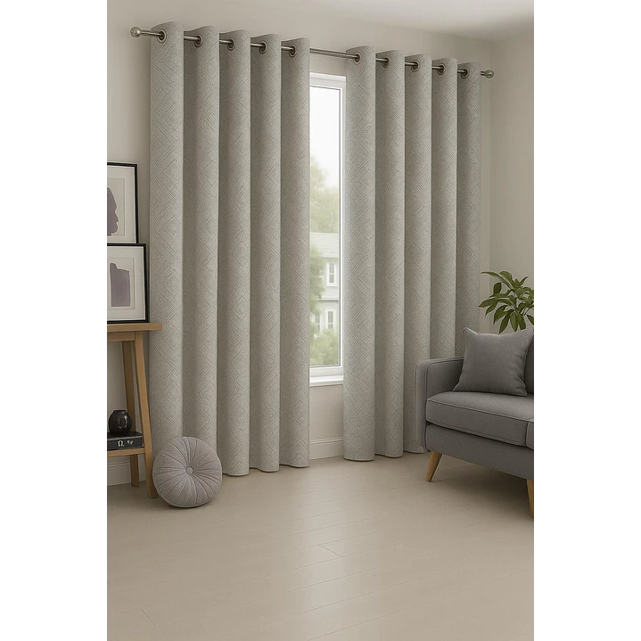 Cortina Blackout Tela Diseño 135x225 – 1 Paño Geometrica Gris 3