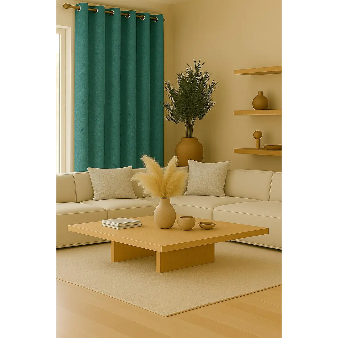 Cortina Blackout Tela Diseño 135x225 – 2 Paños Geometrica Turquesa 2