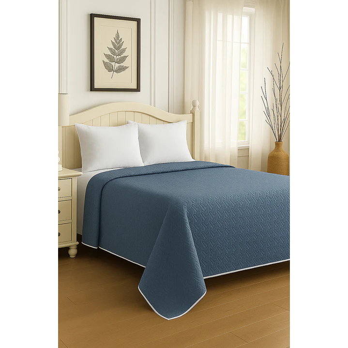 Cubrecama Quilt Reversible Azul 1