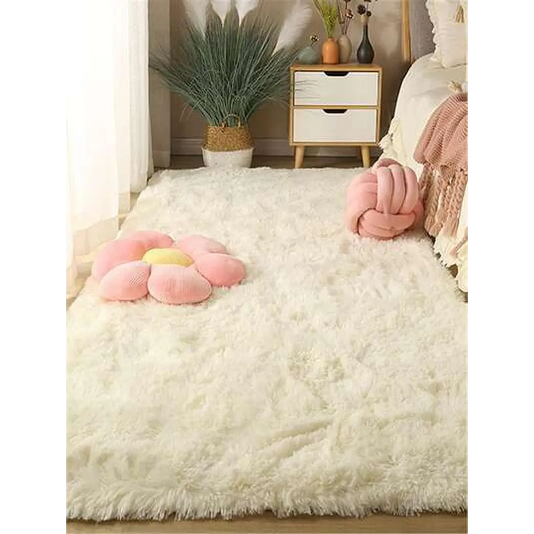 Alfombra Peluda Shaggy Crema 150x200 Clems 5