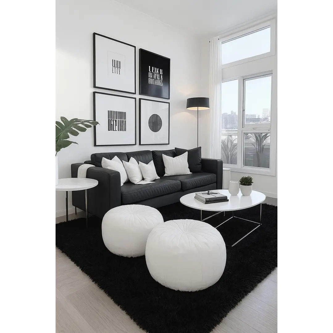 Alfombra Peluda Shaggy Negro 200x220 Clems 1