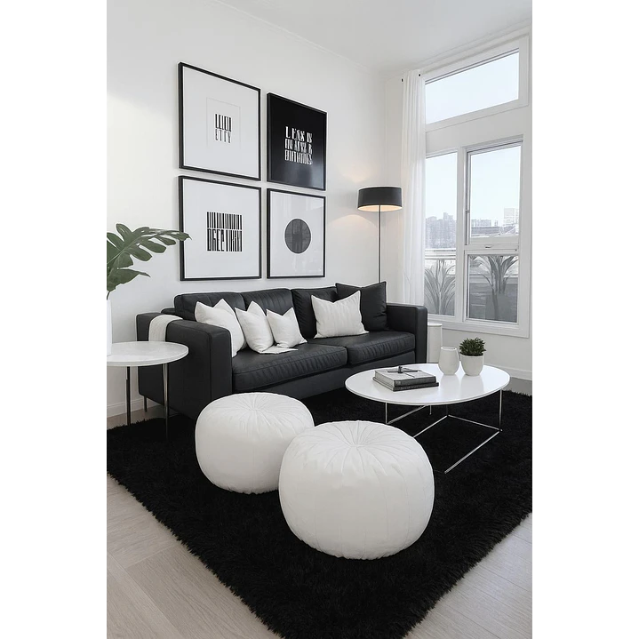 Alfombra Peluda Shaggy Negro 200x220 Clems 1