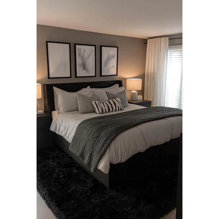 Alfombra Peluda Shaggy Negro 200x220 Clems 3