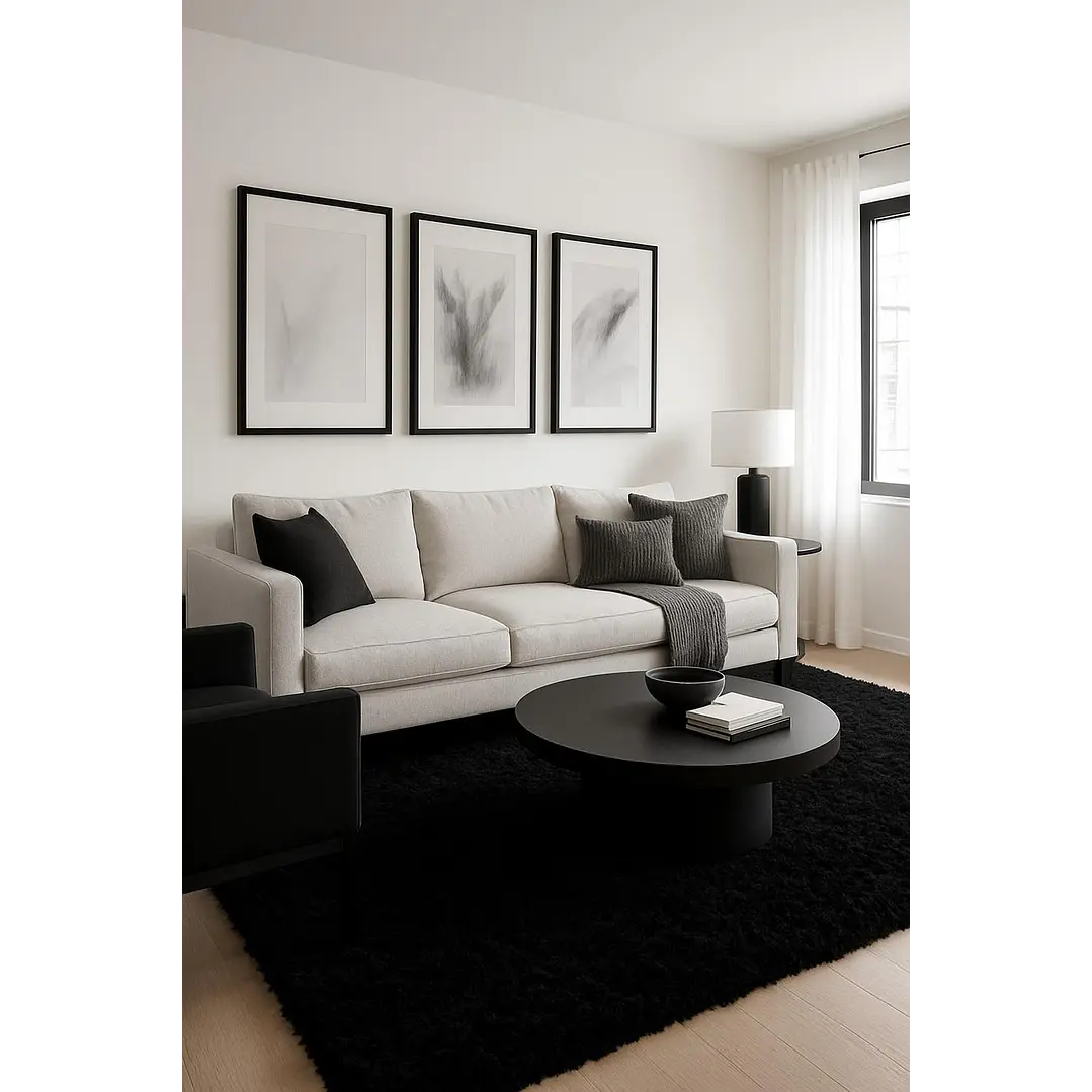 Alfombra Peluda Shaggy Negro 200x220 Clems 5