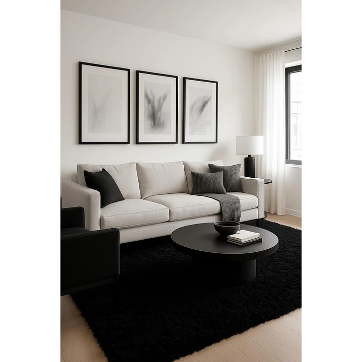 Alfombra Peluda Shaggy Negro 200x220 Clems 5