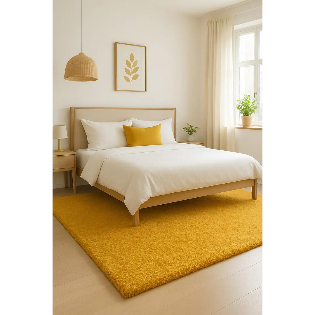 Alfombra Timmy Peluda Extra Suave Amarillo Gold 150x200 5