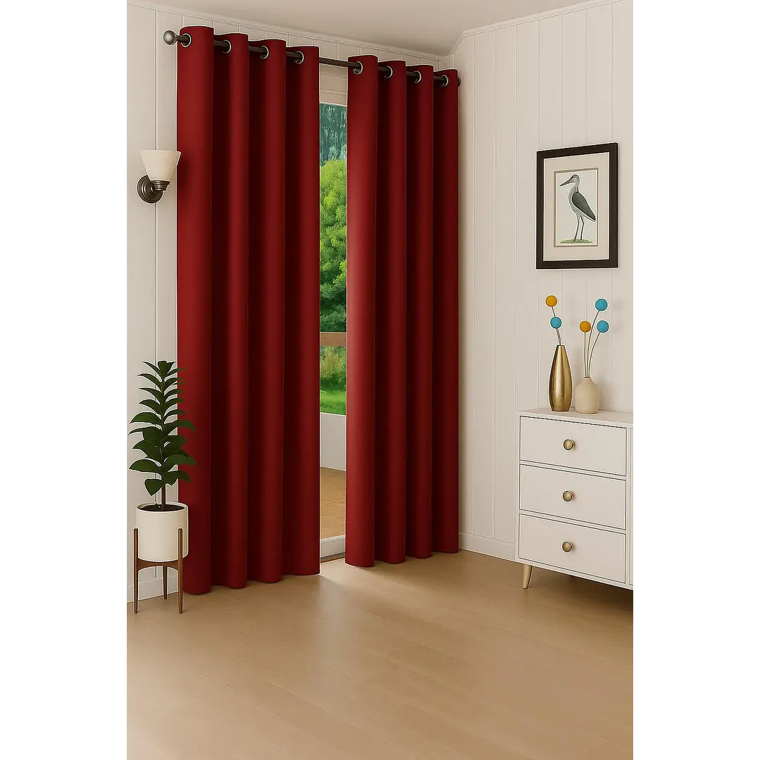 Cortina Blackout Tela Delgada 140x225 – 1 paño Rojo 5